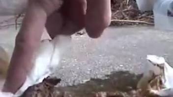 Japanese lady Jade Evo urinating and defecating on the public street